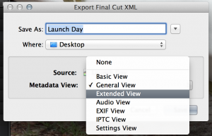 Final Cut Pro X's XML metadata view