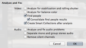 The Analysis settings I used.